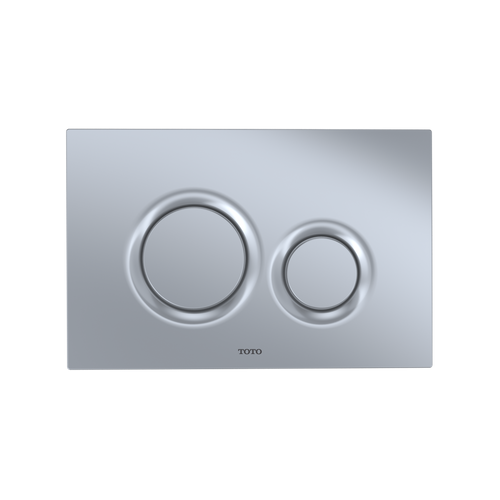TOTO® Dual Flush Round Push Button Plate for Select DuoFit In-Wall Tank Unit, Matte Silver - YT930#MS