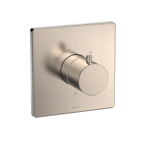 TOTO® Square Three-Way Diverter Shower Trim with Off, Brushed Nickel - TBV02102U#BN