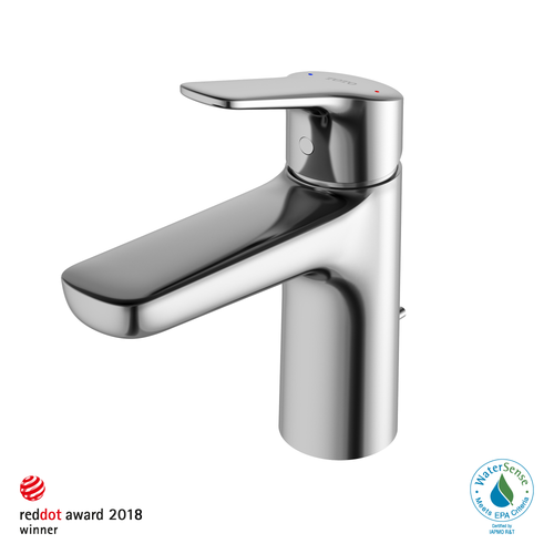 TOTO® GS Series 1.2 GPM Single Handle Bathroom Sink Faucet with COMFORT GLIDE Technology and Drain Assembly, Polished Chrome - TLG03301U#CP