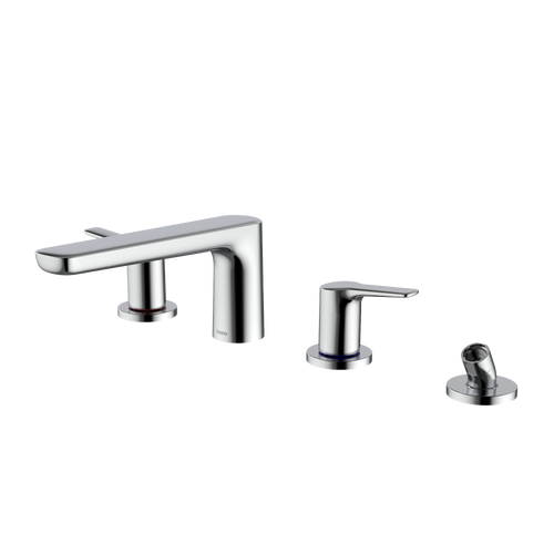 TOTO® GS Four-hole Deck-Mount Roman Tub Filler Trim with Handshower, Polished Chrome - TBG03202U#CP