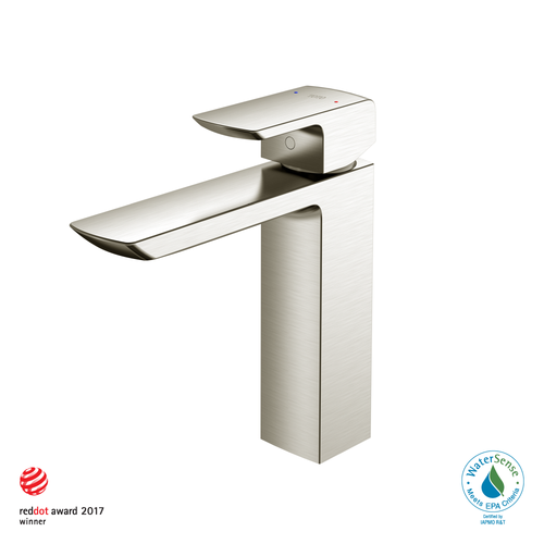 TOTO® GR 1.2 GPM Single Handle Semi-Vessel Bathroom Sink Faucet with COMFORT GLIDE Technology, Brushed Nickel - TLG02304U#BN