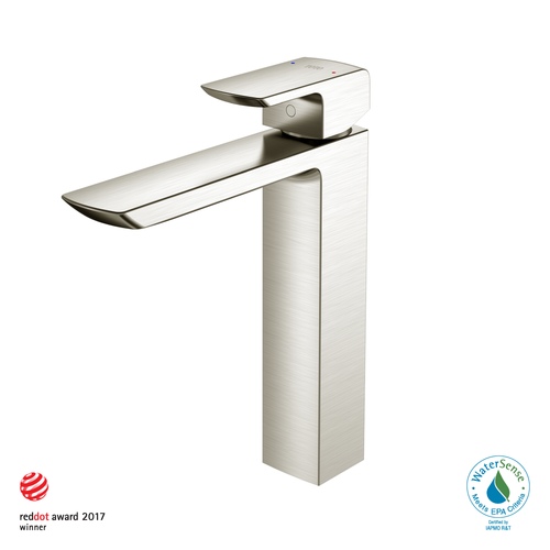 TOTO® GR 1.2 GPM Single Handle Vessel Bathroom Sink Faucet with COMFORT GLIDE Technology, Brushed Nickel - TLG02307U#BN