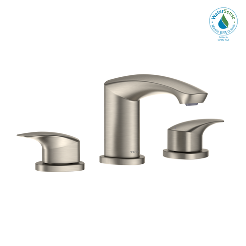 TOTO® GM 1.2 GPM Two Handle Widespread Bathroom Sink Faucet, Brushed Nickel - TLG09201U#BN