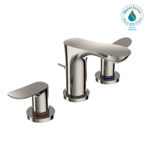 TOTO® GO Series 1.2 GPM Two Handle Widespread Bathroom Sink Faucet with Drain Assembly, Polished Nickel - TLG01201U#PN