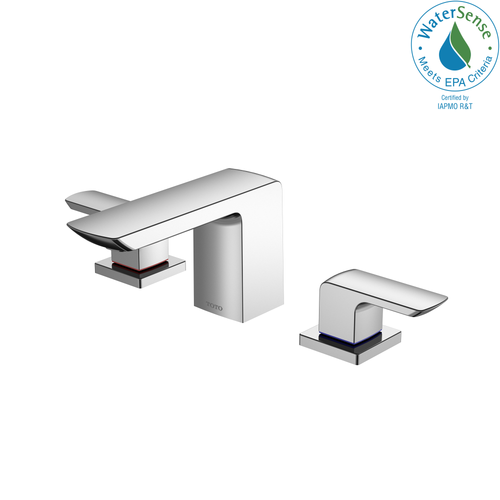 TOTO® GR Series 1.2 GPM Two Handle Widespread Bathroom Sink Faucet with Drain Assembly, Polished Chrome - TLG02201U#CP