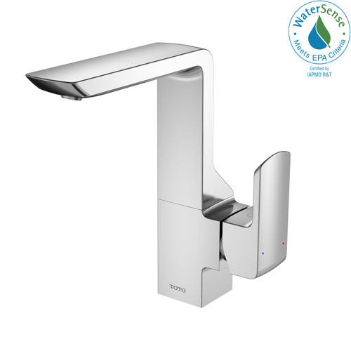 TOTO® GR Series 1.2 GPM Single Side Handle Bathroom Sink Faucet with COMFORT GLIDE Technology and Drain Assembly, Polished Chrome - TLG02309U#CP