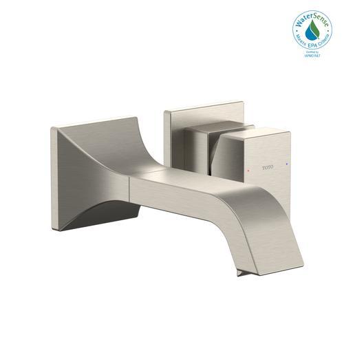 TOTO® GC 1.2 GPM Wall-Mount Single-Handle Bathroom Faucet with COMFORT GLIDE Technology, Brushed Nickel - TLG08307U#BN