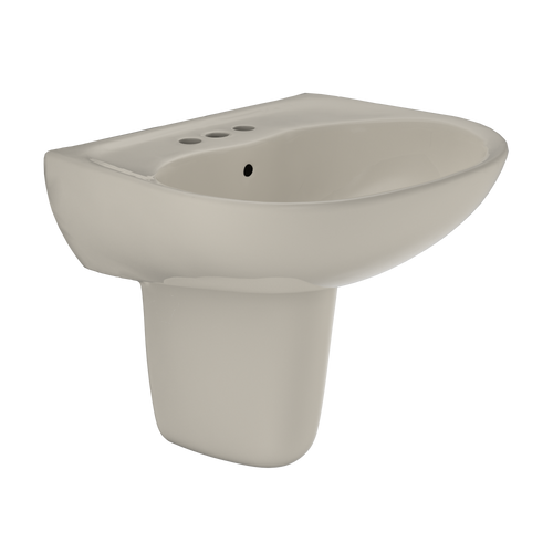 TOTO® Supreme® Oval Wall-Mount Bathroom Sink with CEFIONTECT and Shroud for 4 Inch Center Faucets, Bone - LHT241.4G#03