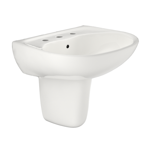 TOTO® Supreme® Oval Wall-Mount Bathroom Sink with CEFIONTECT and Shroud for 8 Inch Center Faucets, Colonial White - LHT241.8G#11