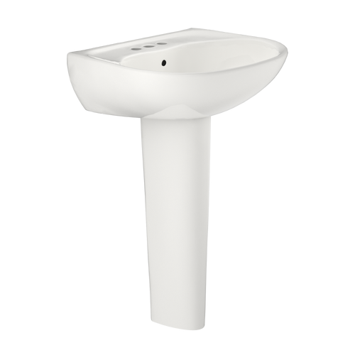 TOTO® Supreme® Oval Basin Pedestal Bathroom Sink with CeFiONtect for 4 Inch Center Faucets, Colonial White - LPT241.4G#11