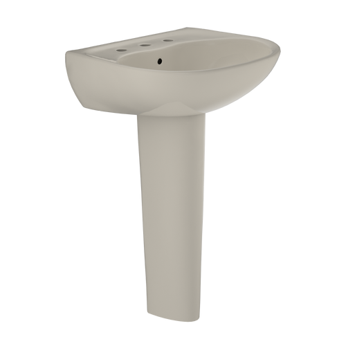 TOTO® Supreme® Oval Basin Pedestal Bathroom Sink with CeFiONtect for 8 Inch Center Faucets, Bone - LPT241.8G#03