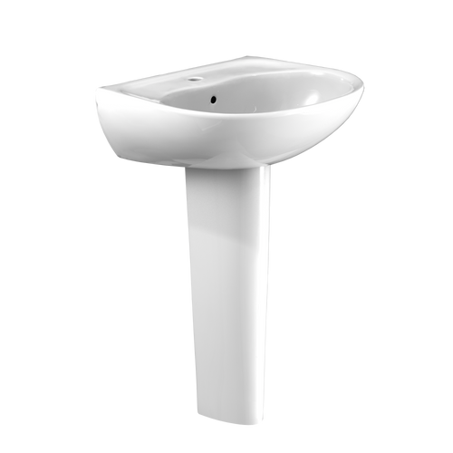 TOTO® Supreme® Oval Basin Pedestal Bathroom Sink with CeFiONtect for Single Hole Faucets, Cotton White - LPT241G#01