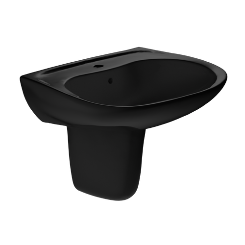 TOTO® Prominence® Oval Wall-Mount Bathroom Sink and Shroud for Single Hole Faucets, Ebony - LHT242#51