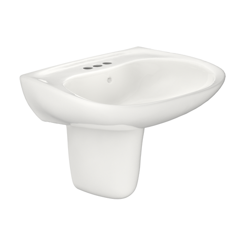 TOTO® Prominence® Oval Wall-Mount Bathroom Sink with CEFIONTECT and Shroud for 4 Inch Center Faucets, Colonial White - LHT242.4G#11