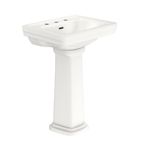 TOTO® Promenade® 24" x 19-1/4" Rectangular Pedestal Bathroom Sink for 8 inch Center Faucets, Colonial White - LPT532.8N#11