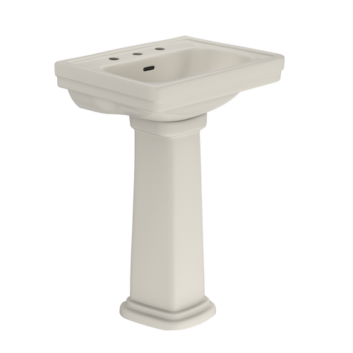 TOTO® Promenade® 24" x 19-1/4" Rectangular Pedestal Bathroom Sink for 8 inch Center Faucets, Sedona Beige - LPT532.8N#12