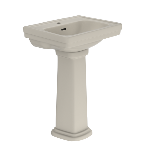 TOTO® Promenade® 24" x 19-1/4" Rectangular Pedestal Bathroom Sink for Single Hole Faucets, Bone - LPT532N#03