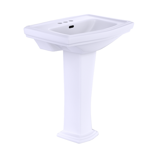 TOTO® Clayton® Rectangular Pedestal Bathroom Sink for 4 Inch Center Faucets, Cotton White - LPT780.4#01