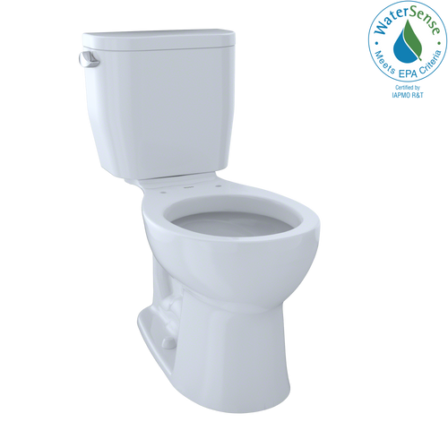 TOTO® Entrada Two-Piece Round 1.28 GPF Universal Height Toilet, Cotton White - CST243EF#01