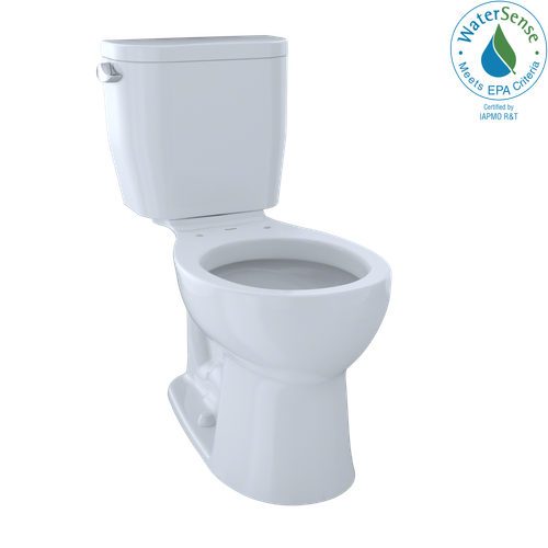 TOTO® Entrada™ Two-Piece Round 1.28 GPF Universal Height Toilet, Cotton White - CST243EF#01