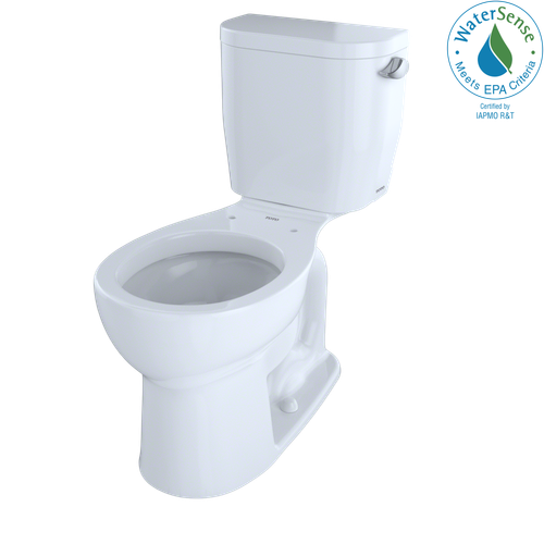 TOTO® Entrada™ Two-Piece Round 1.28 GPF Universal Height Toilet with Right-Hand Trip Lever, Cotton White - CST243EFR#01