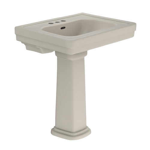 TOTO® Promenade® 27-1/2" x 22-1/4" Rectangular Pedestal Bathroom Sink for 4 inch Center Faucets, Bone - LPT530.4N#03