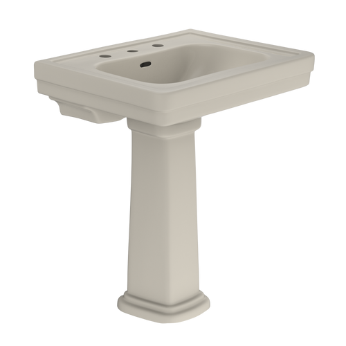 TOTO® Promenade® 27-1/2" x 22-1/4" Rectangular Pedestal Bathroom Sink for 8 inch Center Faucets, Bone - LPT530.8N#03