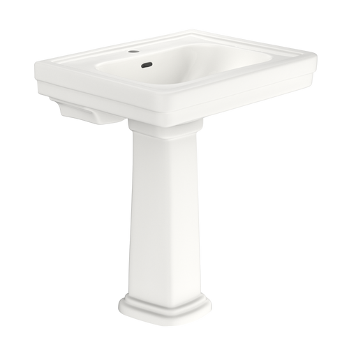 TOTO® Promenade® 27-1/2" x 22-1/4" Rectangular Pedestal Bathroom Sink for Single Hole Faucets, Colonial White - LPT530.8N#11