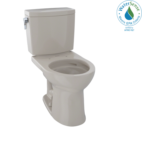 TOTO® Drake® II 1G® Two-Piece Round 1.0 GPF Universal Height Toilet with CEFIONTECT, Bone - CST453CUFG#03