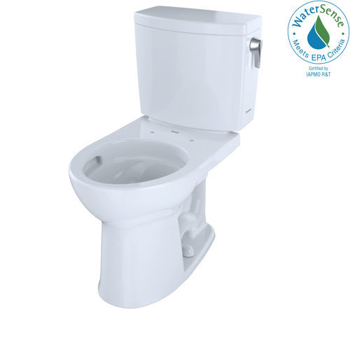 TOTO® Drake® II 1G® Two-Piece Round 1.0 GPF Universal Height Toilet with CEFIONTECT and Right-Hand Trip Lever, Cotton White - CST453CUFRG#01