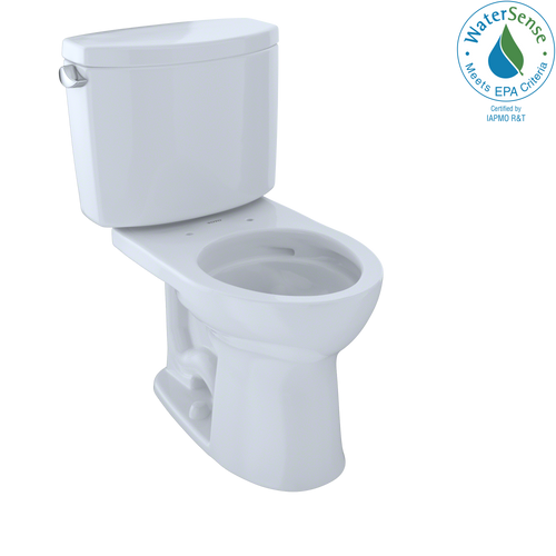 TOTO® Drake® II Two-Piece Round 1.28 GPF Universal Height Toilet with CEFIONTECT, Cotton White - CST453CEFG#01