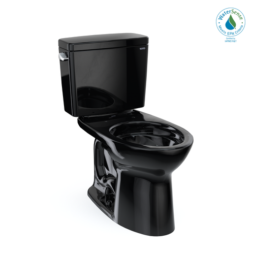 TOTO® Drake® Two-Piece Elongated 1.28 GPF Universal Height TORNADO FLUSH® Toilet, Ebony - CST776CEF#51