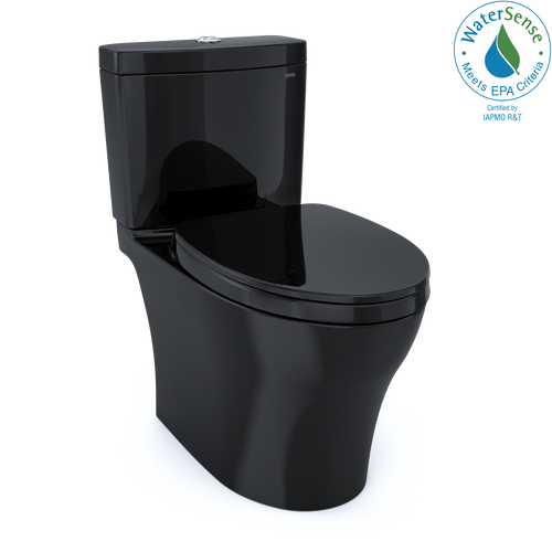 TOTO® Aquia® IV Two-Piece Elongated Dual Flush 1.28 and 0.9 GPF Universal Height Toilet, WASHLET®+ Ready, Ebony - MS446124CEMFN#51