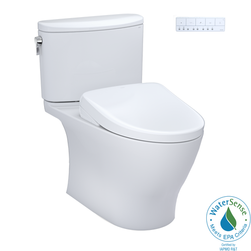 TOTO® WASHLET®+ Nexus® 1G® Two-Piece Elongated 1.0 GPF Toilet with Auto Flush S7A Contemporary Bidet Seat, Cotton White - MW4424736CUFGA#01