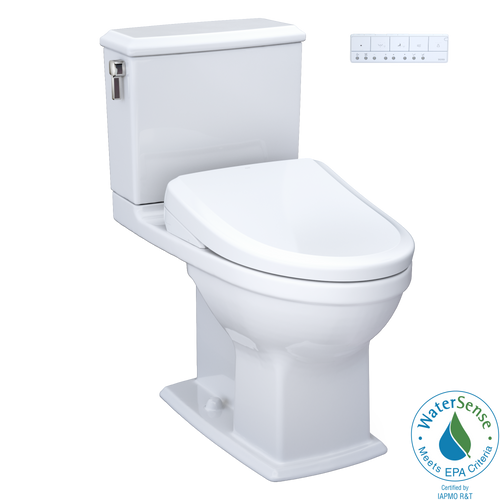 TOTO® WASHLET®+ Connelly® Two-Piece Elongated Dual Flush 1.28 and 0.9 GPF Toilet and Classic WASHLET S7 Classic Bidet Seat, Cotton White - MW4944724CEMFG#01