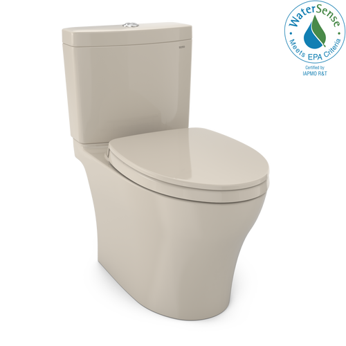 TOTO® Aquia IV WASHLET+ Two-Piece Elongated Dual Flush 1.28 and 0.9 GPF Toilet with CEFIONTECT, Bone - MS446124CEMGN#03