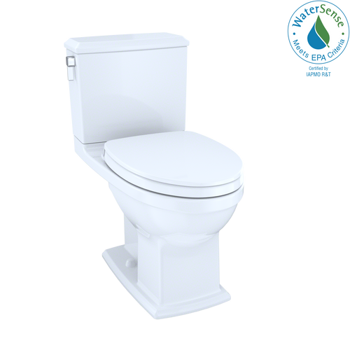 TOTO® Connelly WASHLET+ Two-Piece Elongated Dual Flush 1.28 and 0.9 GPF Universal Height Toilet with CEFIONTECT, Cotton White - MS494124CEMFG#01