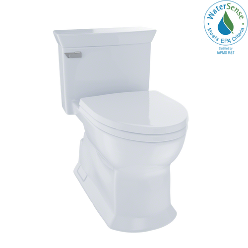 TOTO® Eco Soirée® One Piece Elongated 1.28 GPF Universal Height Skirted Toilet with CEFIONTECT, Cotton White - MS964214CEFG#01