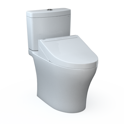 TOTO® TOTO®®WASHLET+®  Aquia IV Two-Piece Elongated Dual Flush 1.28 and 0.9 GPF Toilet and WASHLET C5 Bidet Seat, Cotton White - MW4463084CEMGN#01