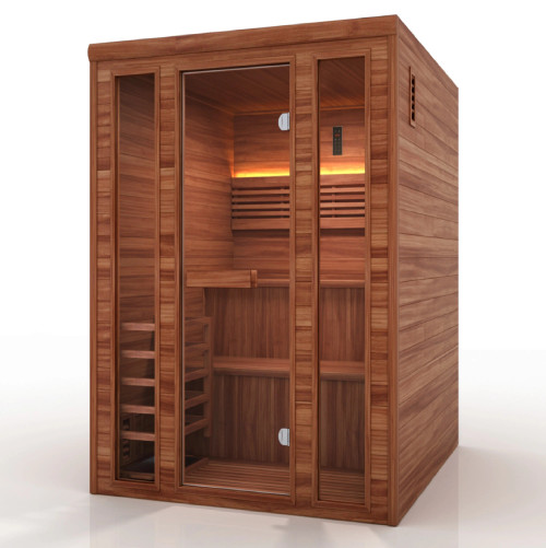 Golden Designs GDI-7060-01 Golden Designs 2025 "Engelberg Edition" 4 - 6 Person Traditional Steam Sauna (GDI-7060-01) - Pacific Premium Clear Cedar