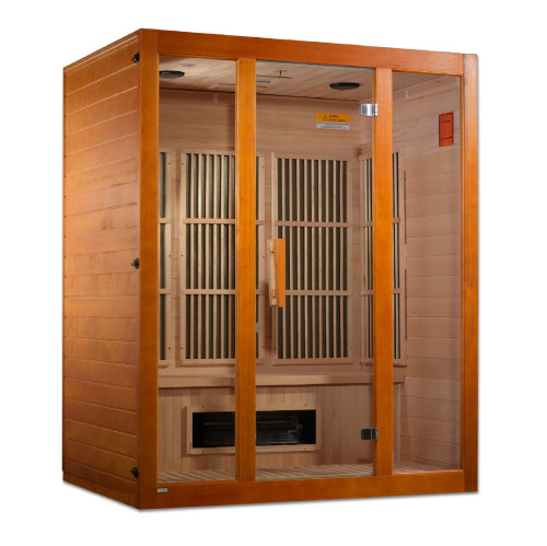 Golden Designs MX-J306-02S Maxxus 3-Person Corner Low EMF (Under 8MG) FAR Infrared Sauna (Canadian Hemlock)