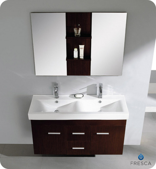 Fresca Torino FVN6236ES-VSL 36" Espresso Modern Bathroom Vanity Cabinet w/ Vessel Sink - Espresso