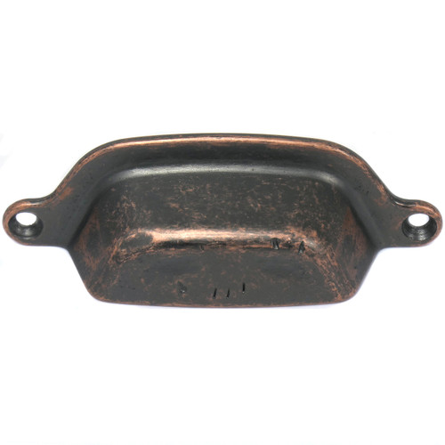 MNG Hardware 84765 3" Cup Pull - Riverstone - Dark Antique Copper