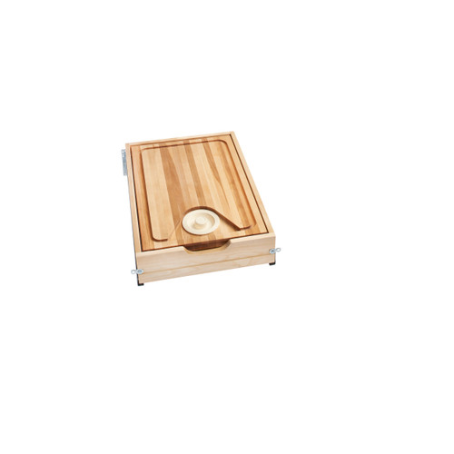 Rev-A-Shelf Wood Base Cabinet Cutting Board Drawer Replacement System w/ Soft-Close - 4WCCB-18HSC-1