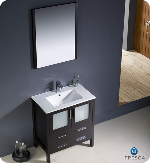 Fresca Torino FVN6230ES-UNS 30" Espresso Modern Bathroom Vanity Cabinet w/ Undermount Sink