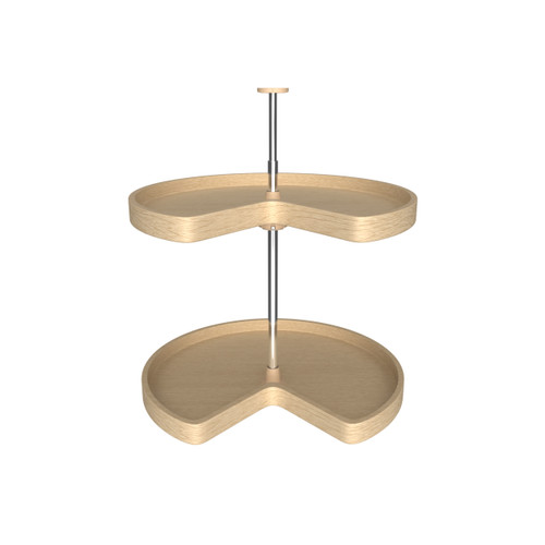 Rev-A-Shelf LD-4BW-472-24-1 Banded Wood Kidney-Shaped 2-Shelf Lazy Susan Shelf for Corner Base Cabinets