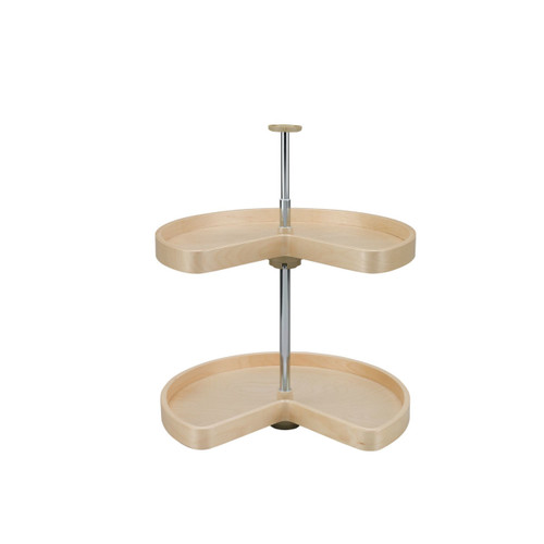 Rev-A-Shelf Banded Wood Kidney-Shaped 2-Shelf Lazy Susan Shelf for Corner Base Cabinets - LD-4BW-472-32-1