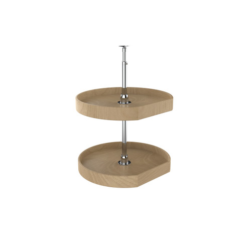 Rev-A-Shelf LD-4NW-272-20-1 Natural Wood D-Shaped 2-Shelf Lazy Susans for Corner Wall Cabinets