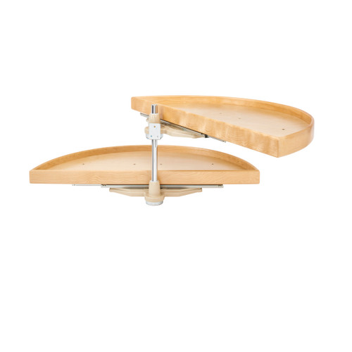 Rev-A-Shelf 38" Maple Two-Tier Half-Moon Optimizer w/ Pivot and Slide Hardware for 18" Blind Corner Cabinet Openings - LD-4NW-882-38-1