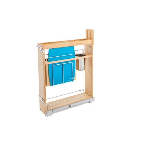 Rev-A-Shelf Wood Base Cabinet Knife Block Pullout Organizer w/ Soft-Close - 448KB-BCSC-5C